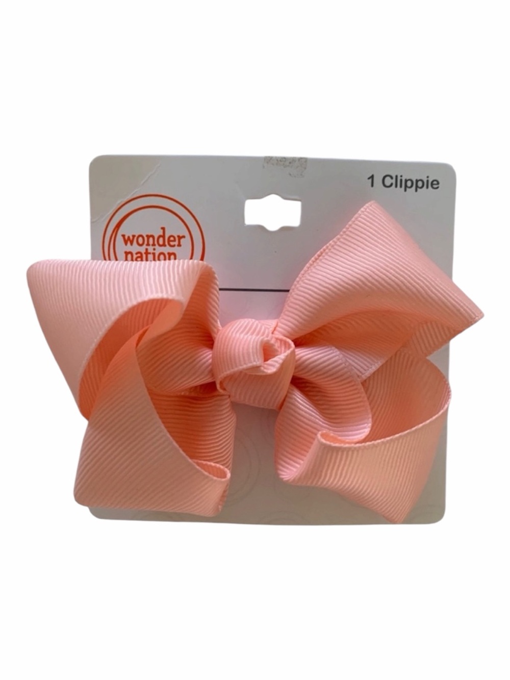 NWT Wonder Nation Grosgrain Hairbow Clip Light Orange Peach Girls